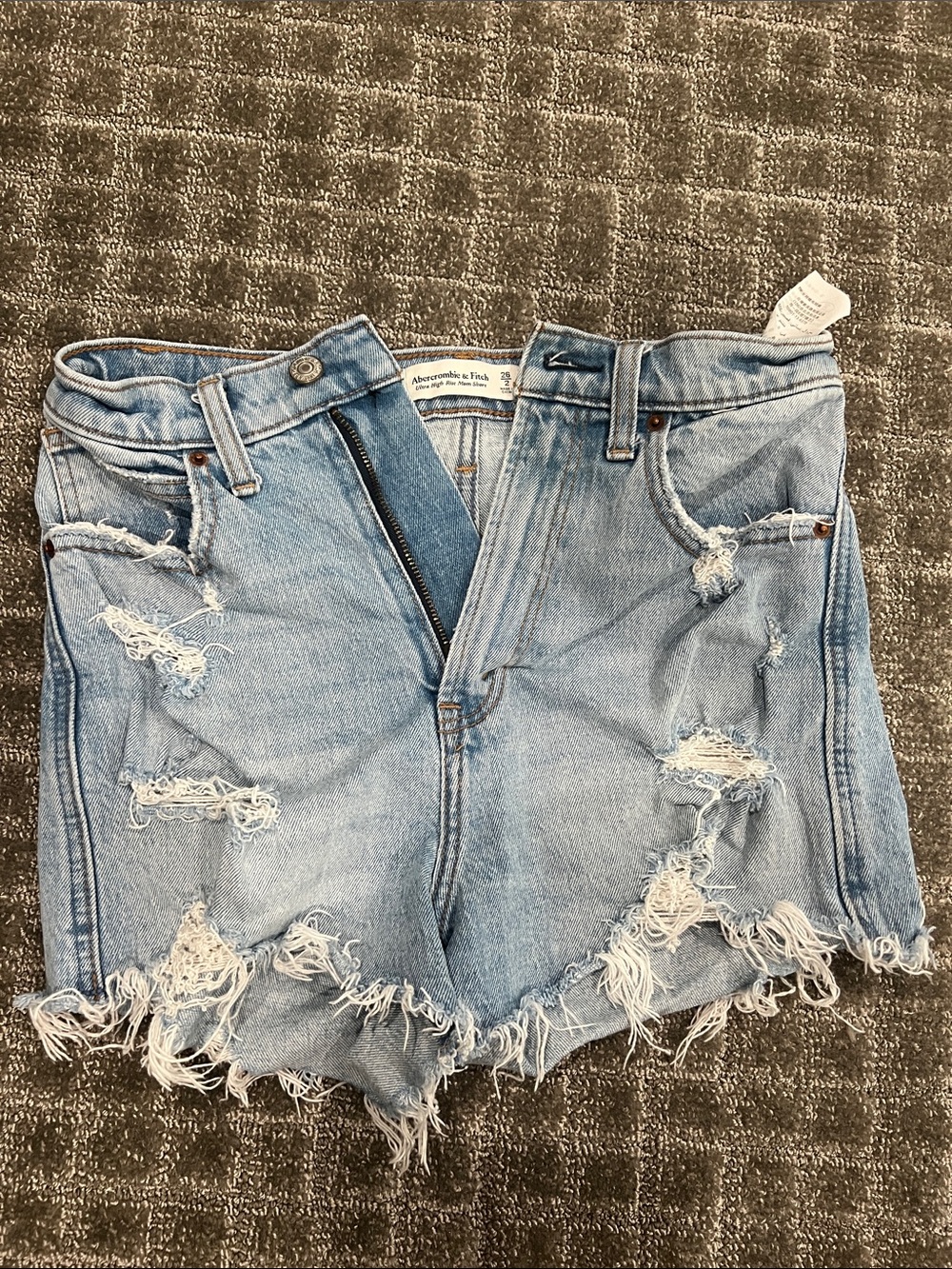 Abercrombie & Fitch Light Blue Distressed Denim Cutoff Shorts